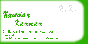 nandor kerner business card